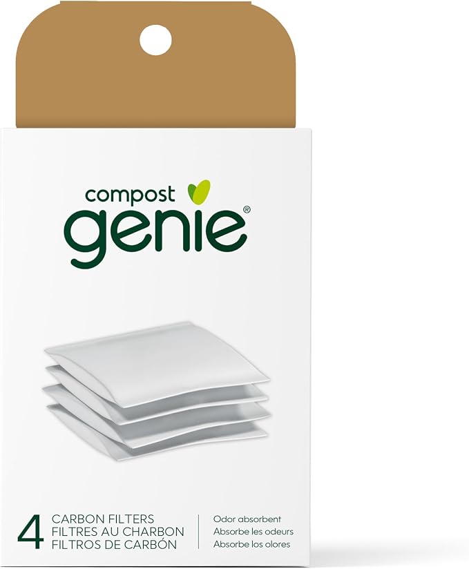 Compost Genie Carbon Filters, Absorb and minimize Odors, with a Pack of 4 Lasting up to 4 Months