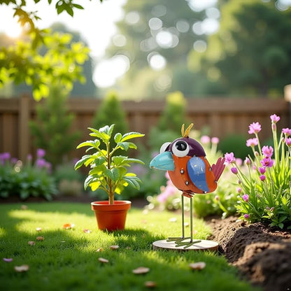Metal Birds Garden Statue -Sparrow Decor Outdoor Sculptures -Garden Decor for Backyard,Patio,Porch,Home -Yard Art Gift for Birthday, Housewarming, Christmas