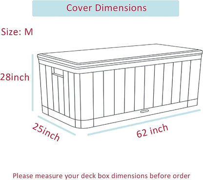 Himal Deck Box Cover, Waterproof 600D Oxford, 62 x 28 x 25 in | Heavy-Duty 600D Fabric, Waterproof Protection, UV Resistant, Outdoor Storage Cover, Waterproof Outdoor Furniture Covers