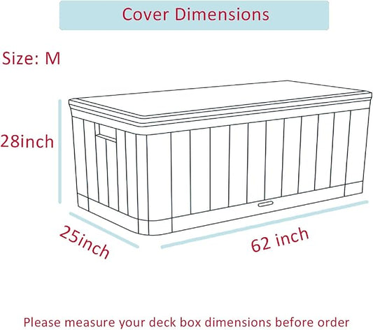 Himal Deck Box Cover, Waterproof 600D Oxford, 62 x 28 x 25 in | Heavy-Duty 600D Fabric, Waterproof Protection, UV Resistant, Outdoor Storage Cover, Waterproof Outdoor Furniture Covers