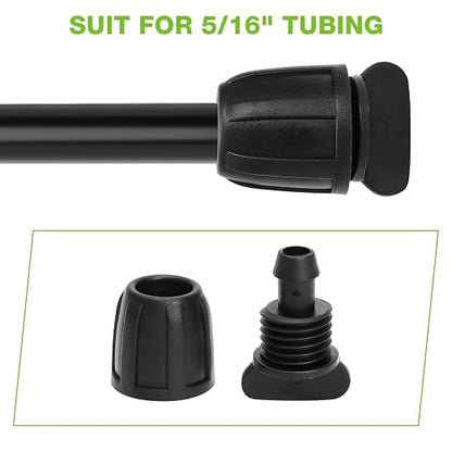 Bonviee 10 Pack 5/16” Drip Irrigation End Cap Connectors, Barbed Lock End Plug Fittings for 5/16 Inch Tubing, Leak-Proof Closure for Garden Hose Drip Line Termination, Easy No-Leak Installation