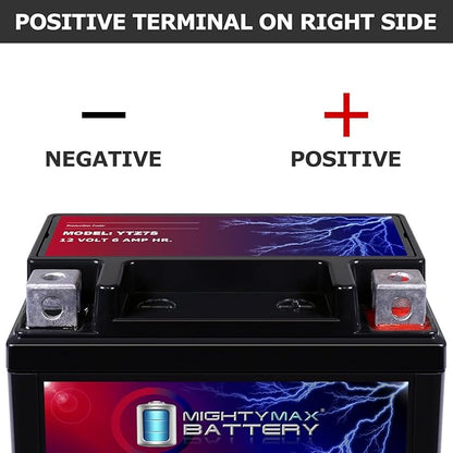 Mighty Max Battery YTZ7S - 12 Volt 6 AH, 130 CCA, Rechargeable Maintenance Free SLA AGM Motorcycle Battery