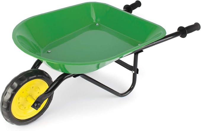 TOMY John Deere Kids Wheelbarrow - 34 Inch - Kids Gardening Tools - John Deere Toys - Ages 2 Years and Up