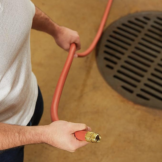 Gilmour 840251-1001 Pro Commercial Hose 3/4 inch x 25 feet, Red | 400 PSI Heavy Duty Commercial Hose, Kink Resistant, Brass Fittings, Made in USA