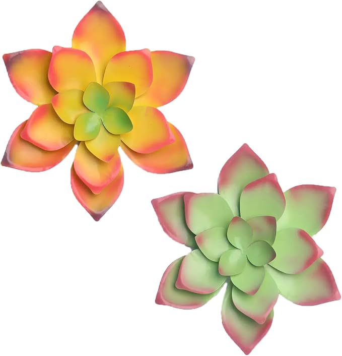2 Pcs Metal Flower Wall Art Decor