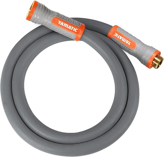 YAMATIC 5ft Flexible Garden Hose 5/8in with Swivel Handle, Burst 600 PSI | 5 Foot Short Leader Hose for Hose Reel, Small Water Hose Extension, 360° Rotating Solid Brass Fittings for Kink Resistant