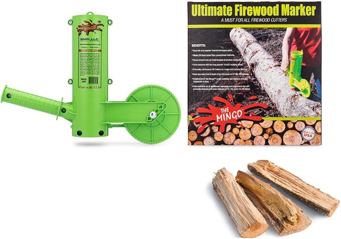 THE MINGO Marker Firewood Measuring Tool - Chainsaw Firewood Marking Tool With Marking Wheel - Log Paint Marker -Firewood Measuring Tool - Chainsaw Accessories (Mingo Marker With 6"-12"-24" Wheel)