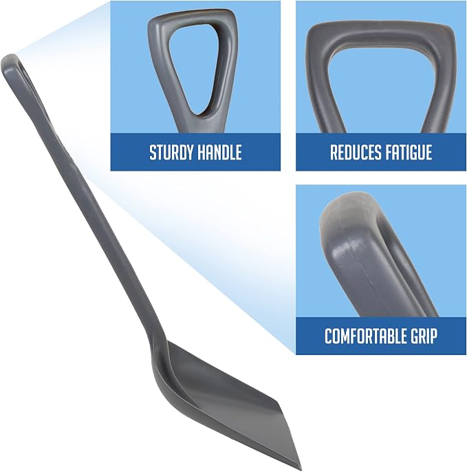 Remco 6981RG Grey Polypropylene Industrial Hygienic Shovel, 24" Blade