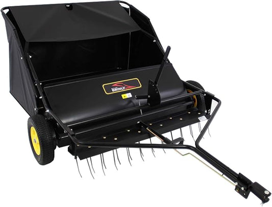 Brinly STS-42BHDK-A 40" Tow-Behind Lawn Sweeper with Dethatcher and Hamper Windscreen