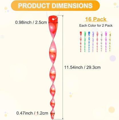 M METERXITY 16-Pack Bird Reflective Rods 11.5 Inch Spiral Bird Scare Rods Hanging Birds Deterrent Device for Yard/Patio/Garden/Farm/Decoration [Multicolor]