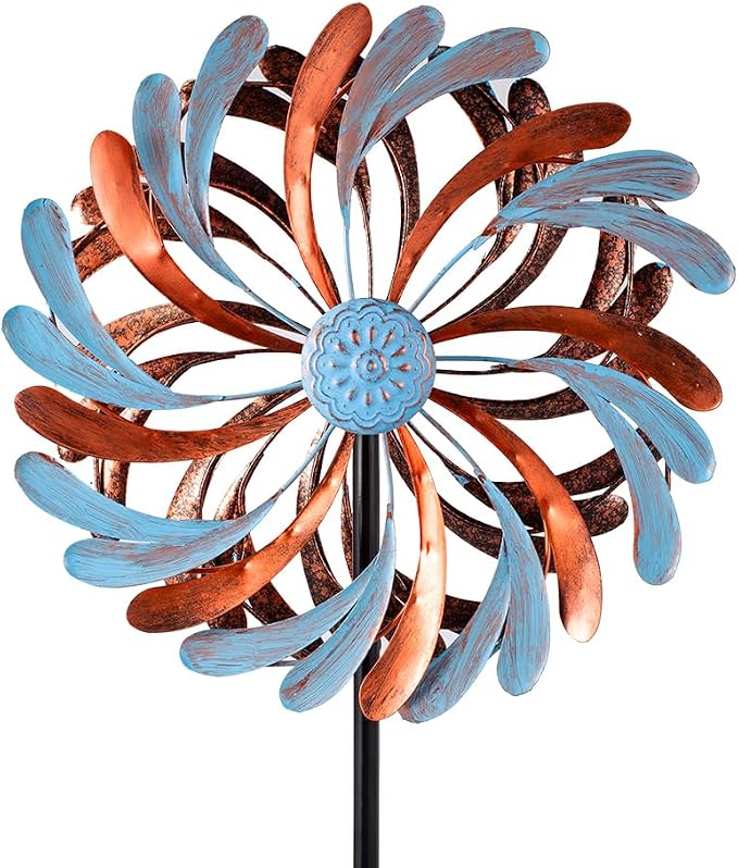 Viveta Wind Spinner for Yard and Garden, Metal Windmill Spinning | Kinetic Wind Spinners for Outside Yard Patio Lawn Decor ,13”D*57.5“H