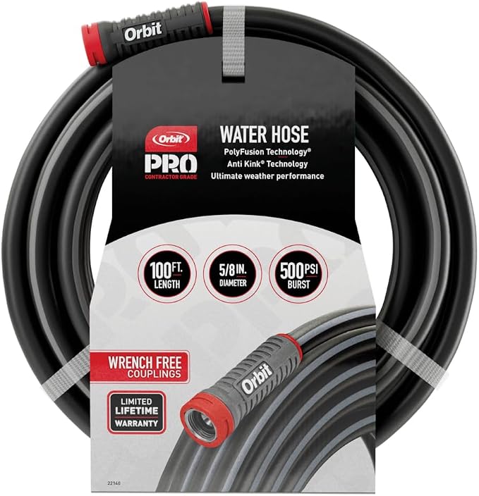 Orbit Pro POLYFUSION Heavy Duty Water Hose (100-Foot x 5/8-Inch)