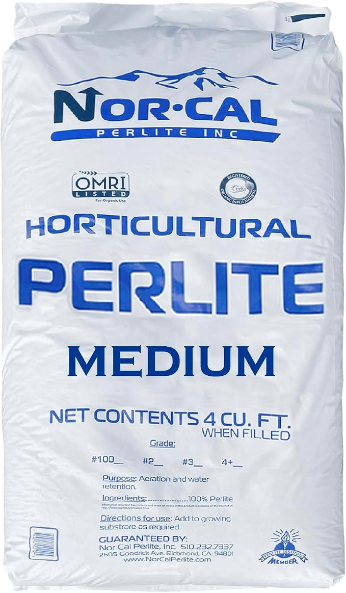 Norcal Perlite Horticultural Organic Certified Premium Screened Coarse Garden Indoor Outdoor Plants Soil and Drainage 4 Cubic Feet (103 Quarts) 1 Bag