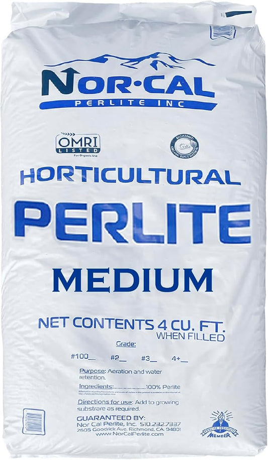 Norcal Perlite Horticultural Organic Certified Premium Screened Coarse Garden Indoor Outdoor Plants Soil and Drainage 4 Cubic Feet (103 Quarts) 1 Bag NEW