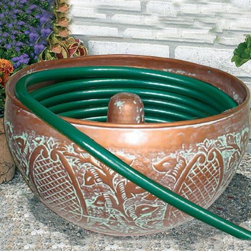 CobraCo – Decorative Hose Holder – 18 in. x 12 in. Powder‑Coated Steel with Copper Finish – For Garden Hose Storage | Outdoor Organization | Patio and Yard Décor