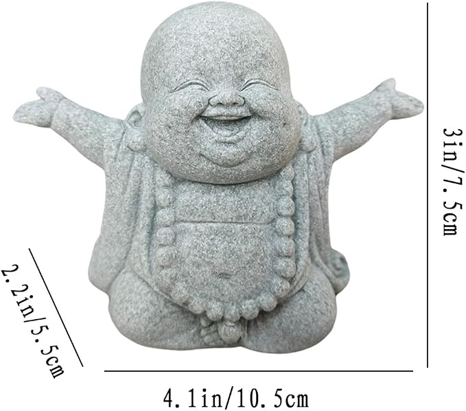 livelyfish Buddha Fish Tank Decor Asian Stone Buddha Figurines for Aquarium Zen Garden Fish Tank Statue Decorations Mini Stone Buddha Zen Garden Sculptures Decor,Gift, E