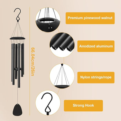 Wind Chimes for Outside,28'' Small Soothing Melodic Tones Windchimes | Wind Chimes for Outdoor, Garden, Patio Decoration, Memorial Wind Chime Perfect for Mom Women Grandma Neighbors Unisex