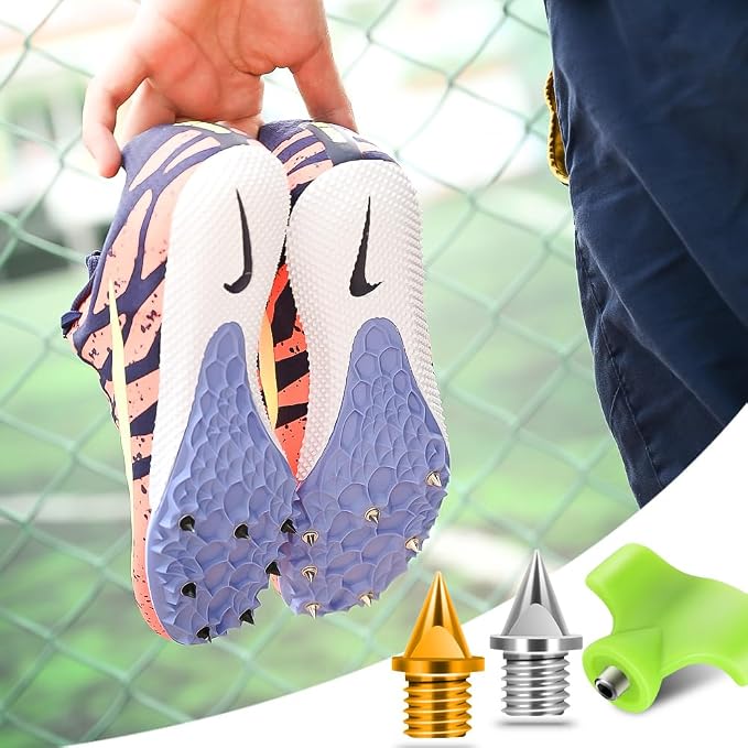 1/4 Inch Track Spikes, 100 Pieces Steel Track Shoe Spikes Replacements and Spike Wrench for Sports Running Track Shoes