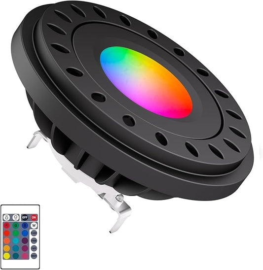 RGB PAR36 LED Light Bulb Color Changing, Warm White+15 Colors Choices on Remote Control, 12V Low Voltage Spotlight for Outdoor Landscape Lighting, Garden,Yard,Flagpole Lighting