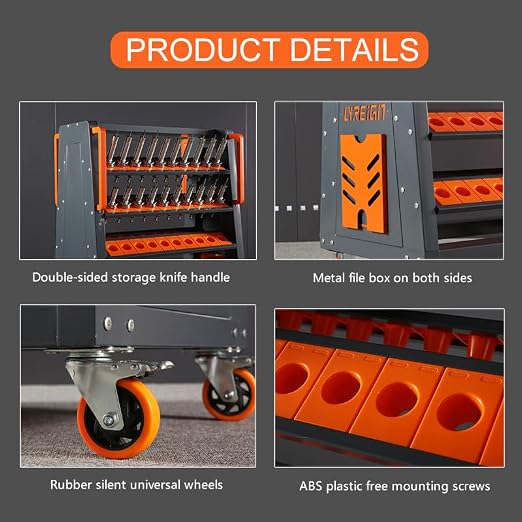 CAT/BT40 Large Capacity CNC Tool Storage Cabinet, CNC Tool Holder Vertical Drawer Cabinet for Warehouse Workshop Factory Garage Machining Centers