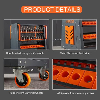 CAT/BT40 Large Capacity CNC Tool Storage Cabinet, CNC Tool Holder Vertical Drawer Cabinet for Warehouse Workshop Factory Garage Machining Centers