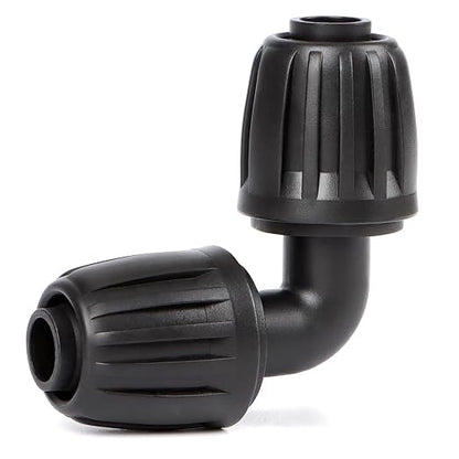 RedChili 14 Pcs 1/2 Inch Irrigation Tubing Elbow Fittings, (1/2" ID x0.6-0.65" OD) 16mm Drip Tubing Barbed Locked Nuts Connectors Anti-Drop 1/2" 90 Degree Elbow Parts for Garden Lawn Irrigation System