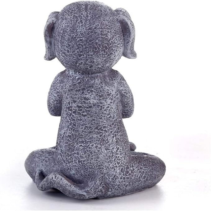 Meditating Dog Statue Buddha - Zen Dog - Namaste– Top Collection Tranquility and Peacefulness for Your Fairy Garden. 4¾ Inches Tall Miniature Gnome Figurine