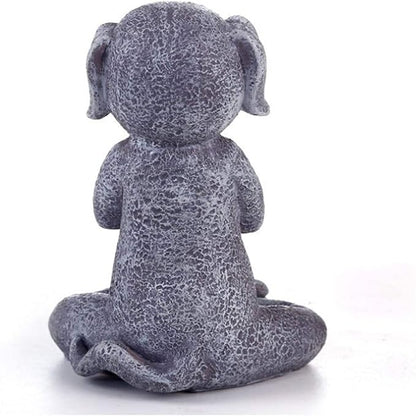 Meditating Dog Statue Buddha - Zen Dog - Namaste– Top Collection Tranquility and Peacefulness for Your Fairy Garden. 4¾ Inches Tall Miniature Gnome Figurine
