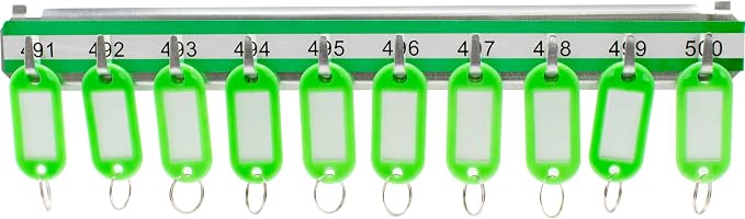 Barska Labeled Key Shelves with 401-500 Numbered Hooks for Key Cabinets