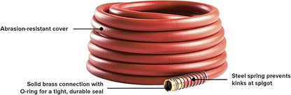 Gilmour Pro Commercial 3/4" x 75' Heavy Duty Water Hose, Durable and Kink Resistant 75 ft Garden Hose | 400 PSI Heavy Duty Commercial Hose, Kink Resistant, Brass Fittings, Made in USA