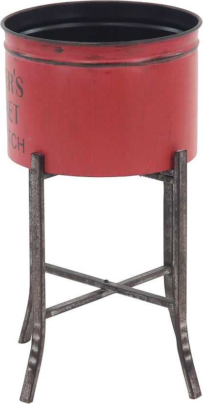 Deco 79 Metal Indoor Outdoor Planter Farmers Market Large Planter Pot, Set of 3 Planters 22", 25", 28"H, Multi Colored