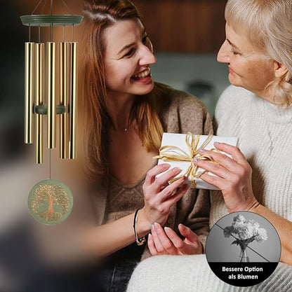 ASTARIN Wind Chimes for Outside,Outdoor Wind Chimes for Mother & Grandma - Large Garden Hanging Decor with Tree of Life Engraving, Perfect for Yard, Home, Christmas, Birthdays
