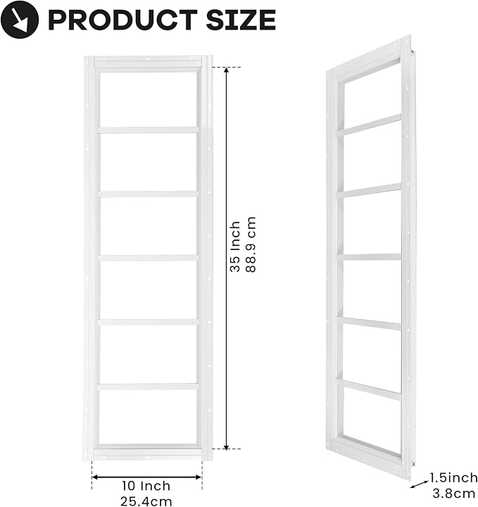 Shed Windows 2 Pack, Fixed Transom Windows 10" x 29" White | Small Chicken Coop Windows with Tempered Glass for Shed, Barns, Playhouse, Household, Garage