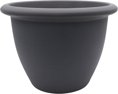 The HC Companies Sevilla Flower Planters - Durable Outdoor & Indoor Planter - Round Lightweight Self Watering Plant Pots for Herbs & More (12" Warm Gray, Pack of 1)