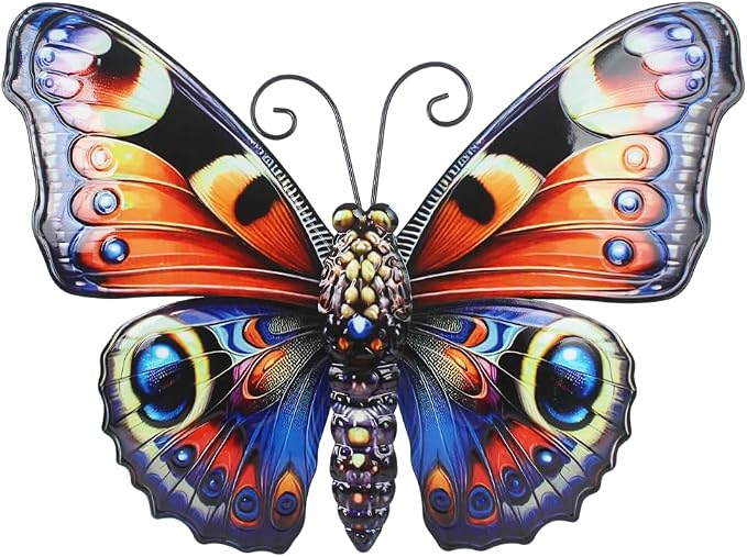 VEWOGARDEN Butterfly Wall Decor, Large Outdoor Metal Hanging Wall Art for Home Outside Patio Garden Fence Decorations