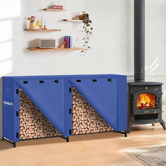 8ft Firewood Rack Cover, Waterproof Heavy Duty 600D Oxford | Storage Wood Rack Cover for Patio, Yard, Indoor and Outdoor Use(Cover Only, Rack Not Included)