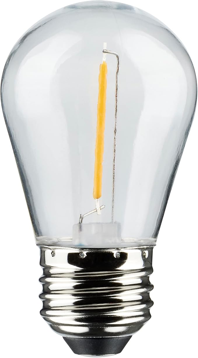 Satco S8037 LED Indoor/Outdoor String Lights, Black, S14 Bulbs, 24 Feet (Pack of 2)