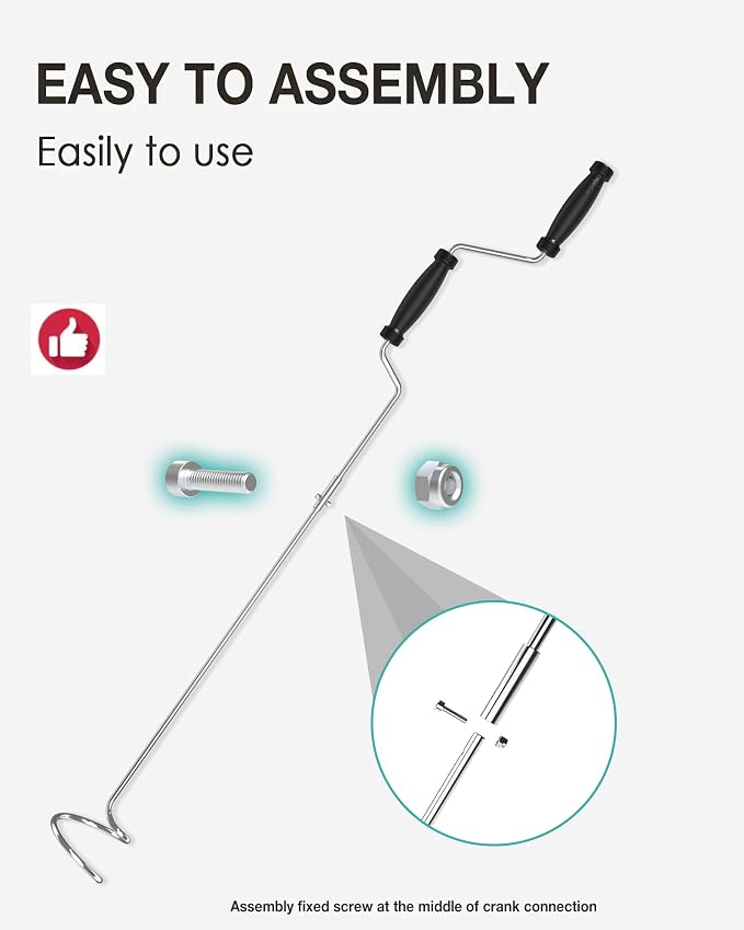 Stainless Steel Compost Aerator Tool - Manual Turner & Mixer for Compost Tumblers and Bins | Faster Decomposition, Rust-Proof