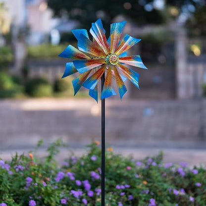 Stargarden 12.8" Outdoor Wind Spinner, Colorful Kinetic Metal Wind Spinners | Metal Yard Art for Garden Yard Patio