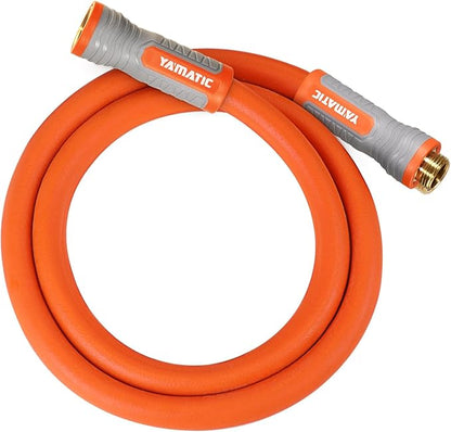 YAMATIC Flexible Short Garden Hose 5/8in x 5 ft, Lightweight, Burst 600 PSI | 5 Foot Leader Hose for Hose Reel, Small Water Hose Extension, Solid Brass Fittings, 360° Swivel Handle for Lawn, Agriculture