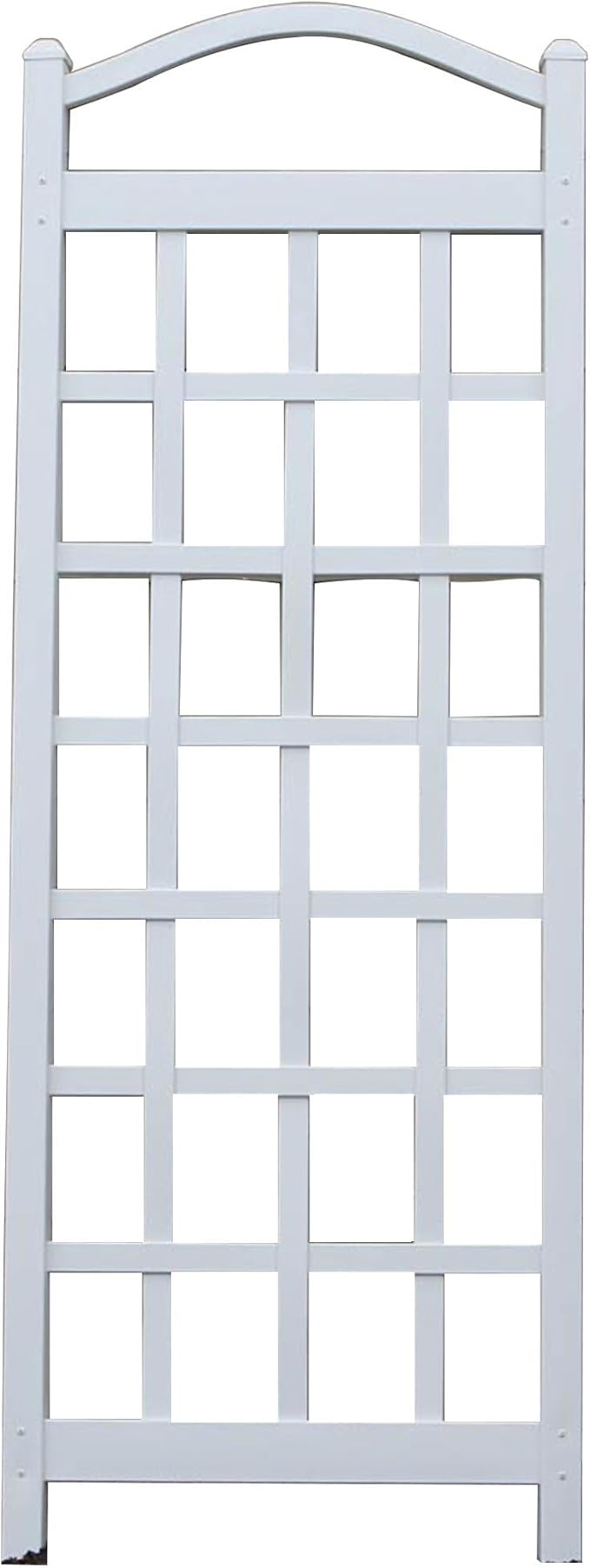 Dura-Trel Cambridge Garden Vinyl Trellis, Wall Mount Plant Support Frame, 28" x 75", White - Decorative Indoor and Outdoor Grid-Style Lattice Stand for Climbing Vines, Flowers, and Vegetable Plants