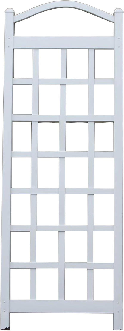 Dura-Trel Cambridge Garden Vinyl Trellis, Wall Mount Plant Support Frame, 28" x 75", White - Decorative Indoor and Outdoor Grid-Style Lattice Stand for Climbing Vines, Flowers, and Vegetable Plants