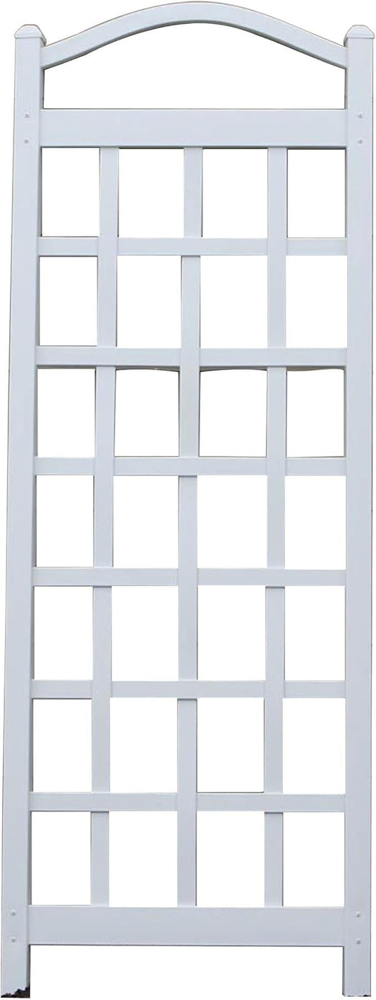 Dura-Trel Cambridge Garden Vinyl Trellis, Wall Mount Plant Support Frame, 28" x 75", White - Decorative Indoor and Outdoor Grid-Style Lattice Stand for Climbing Vines, Flowers, and Vegetable Plants