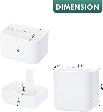 Phoenix Vine 6.5 Inch Wall Mounted Self-Watering Planter Pot for Indoor Houseplants and Herbs | Hanging Planter for Window Sills, Bathroom Walls, Home & Office Décor, White, Set of 2, 01-C-D-2