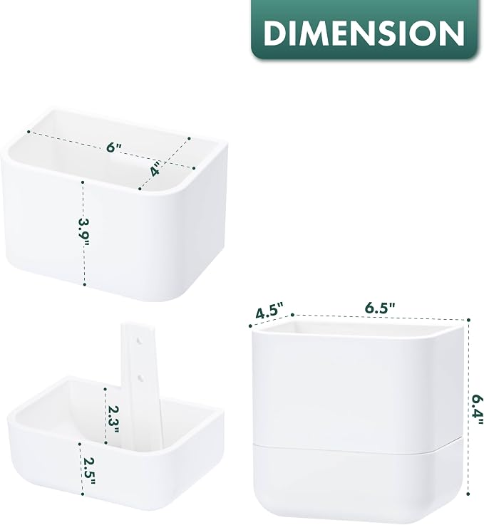 Phoenix Vine 6.5 Inch Wall Mounted Self-Watering Planter Pot for Indoor Houseplants and Herbs | Hanging Planter for Window Sills, Bathroom Walls, Home & Office Décor, White, Set of 1, 01-C-D-1
