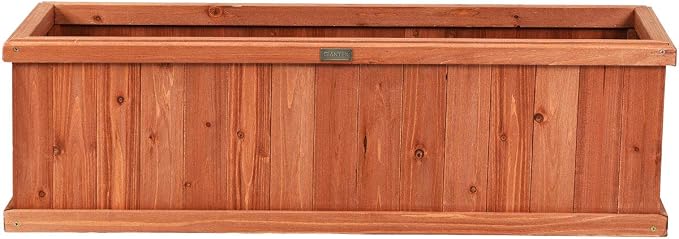 Giantex Raised Garden Bed Flower or Vegetable Planter Window Mounted Plant Box for Garden, Yard Wood Box for Planting, 40"x12"x12"
