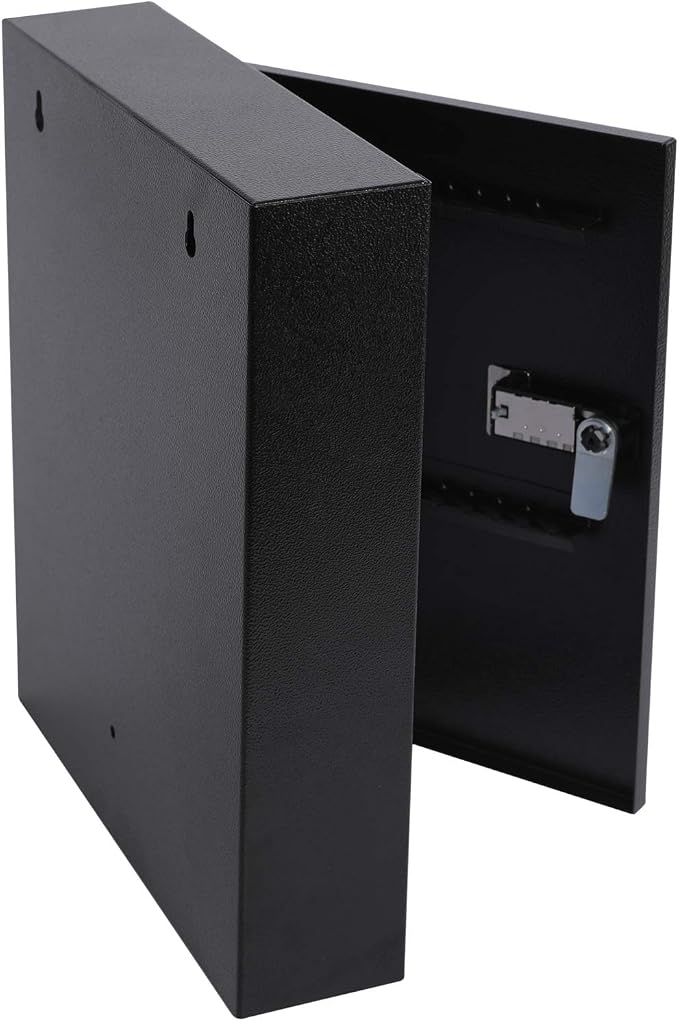 KYODOLED Key Box, Wall Mount 60 Key Cabinet, Combination Lock, Black | Numbered Key Storage Organizer, Secure Lock Box, Key Hooks & Labels, Home, Office & Property Management, 12.1 x 10.2 x 2.5 In