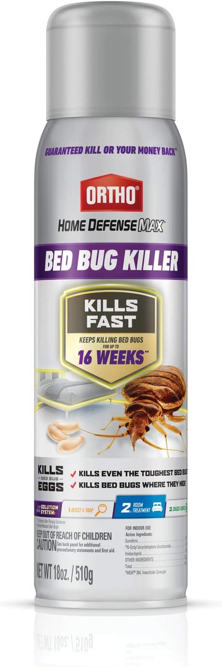 Ortho Home Defense Max Bed Bug Killer, Aerosol, 18 oz. | Bed Bug Spray for Home, Also Kills Fleas & Brown Dog Ticks, Spot Treatment