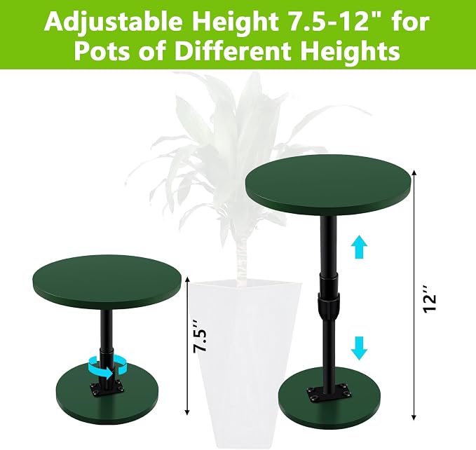 Axcoix 2 Pack Adjustable Height Plant Risers for Inside Pots, 7.5-12" Planter Inserts for Large Pots, Pot Fillers for Tall Square Round Taper Planters (6" 8" 10" Base or Top)