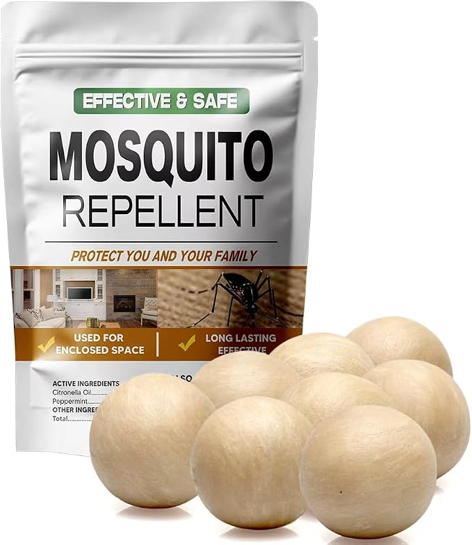 AUDQQM Mosquito Repellent Outdoor Patio, Mosquito Repellent Balls Indoor, Mosquitoes Deterrent for Yard, Keep Mosquito Away for Room/Porch/Camping, Last for 60 Days-8P